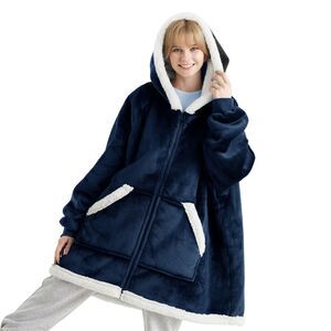 Blanket Hoodie - Wearable Blankets for Women with Zipper Front for Men, Women